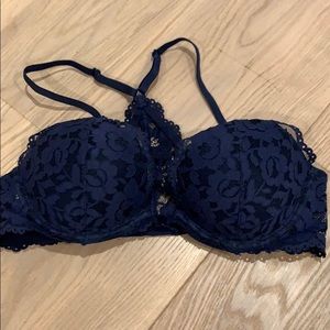 Navy, Racerback, PINK bra